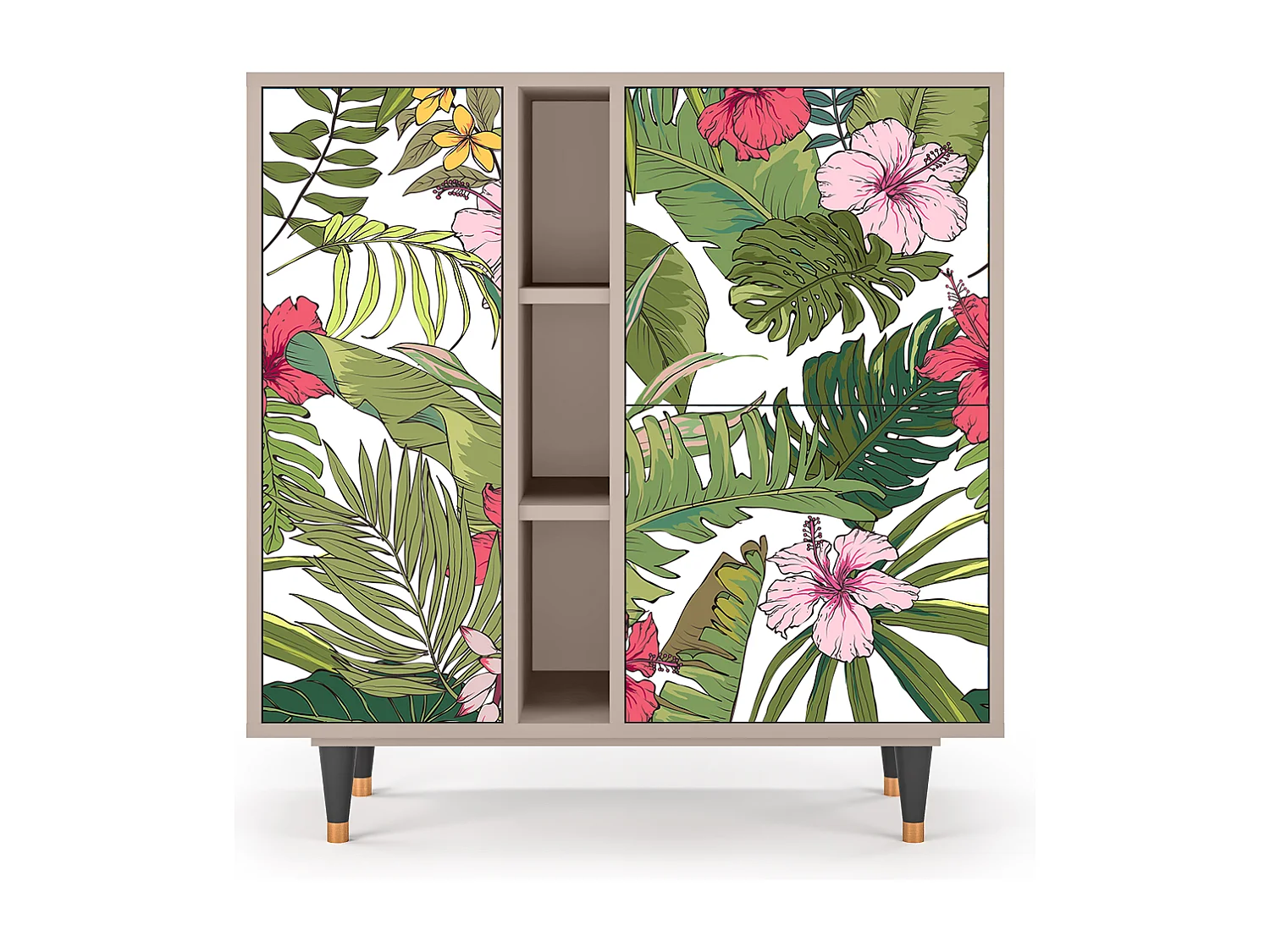 Kredens - 94х96х41 cm - BS5 - Verdant Tropics, Latte