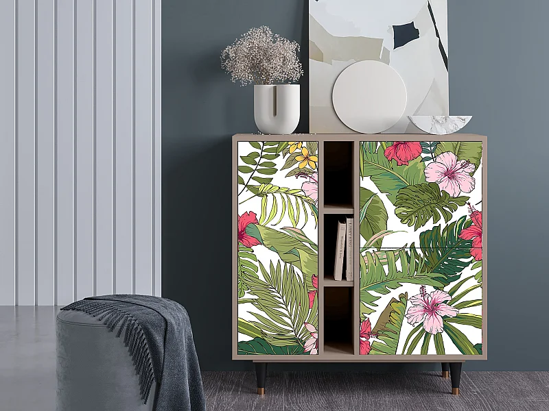 Kredens - 94х96х41 cm - BS5 - Verdant Tropics, Latte