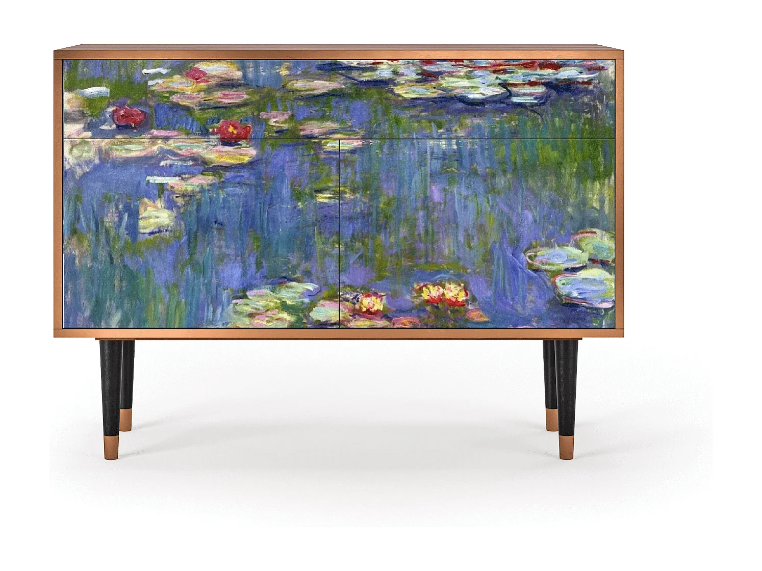 Kredens - 115x85x48 cm - BS4 - The water lily pond  , Orzech