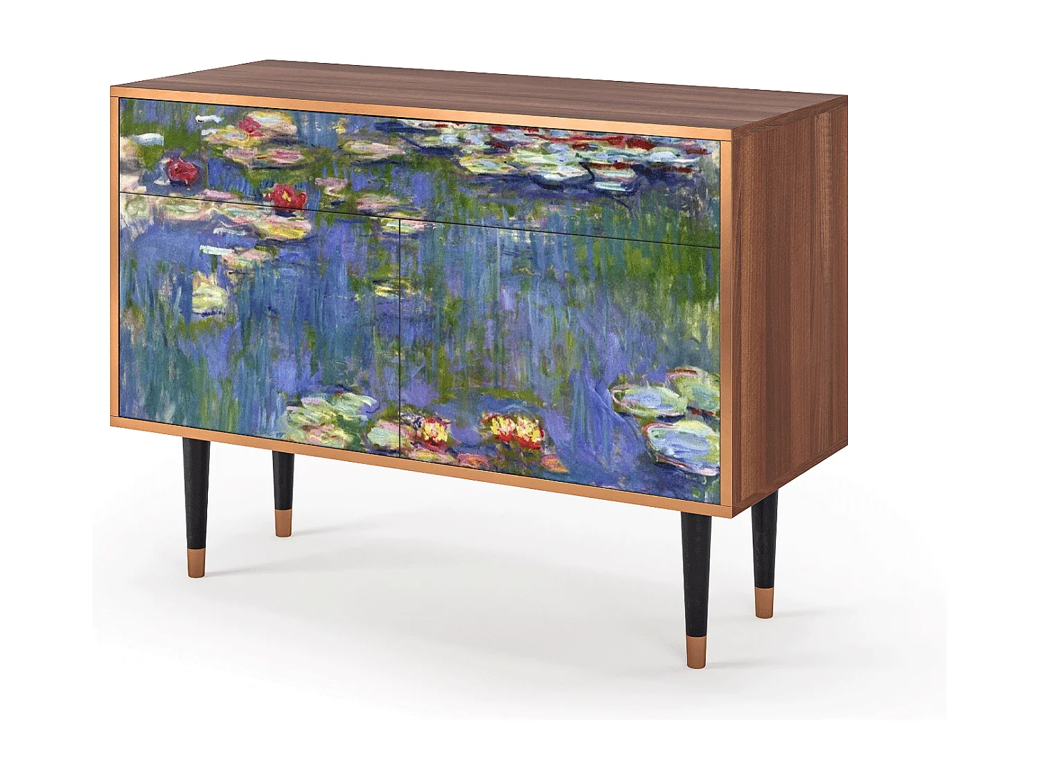 Kredens - 115x85x48 cm - BS4 - The water lily pond  , Orzech