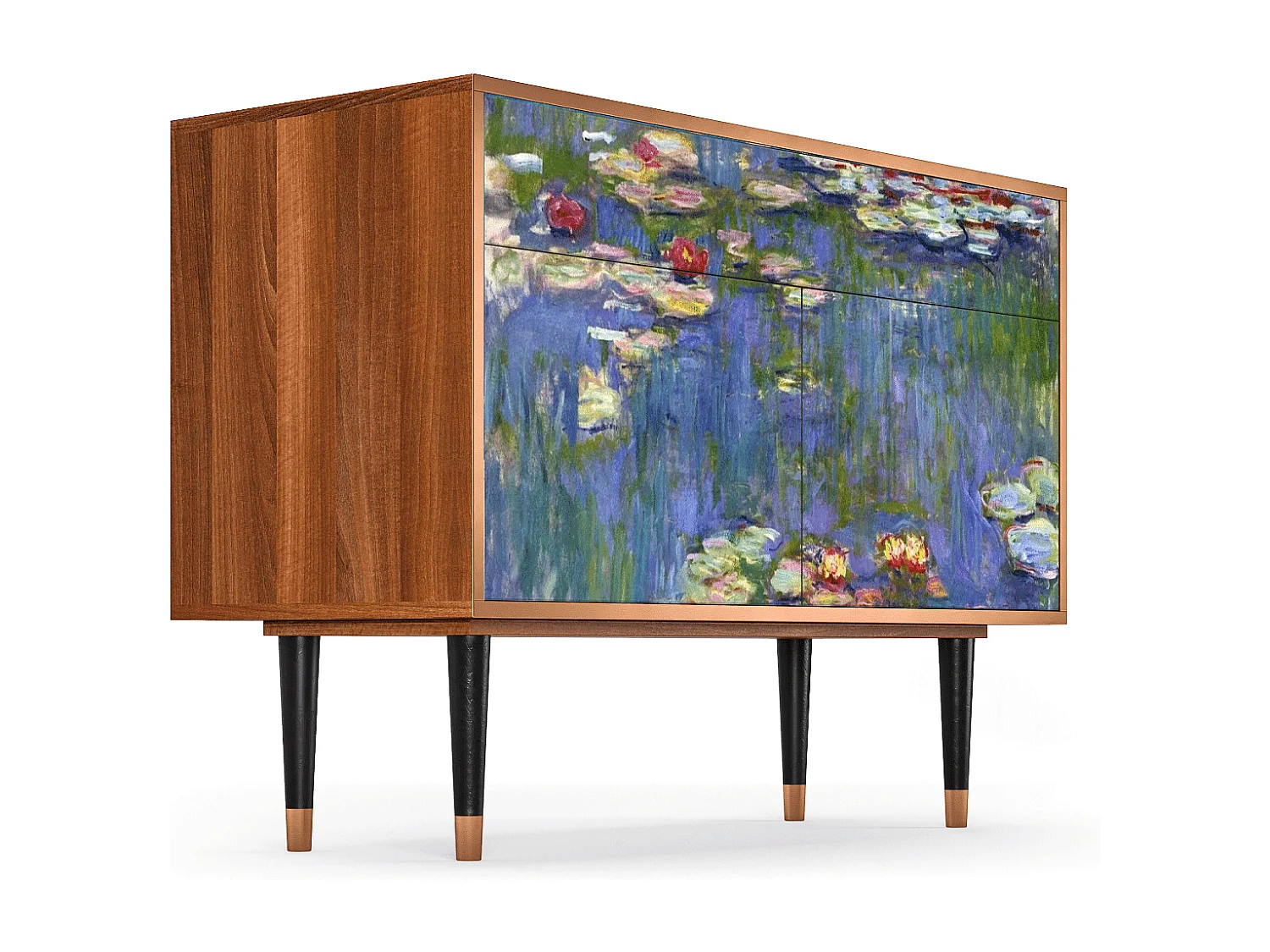 Credenza - 115x85x48 cm - BS4 - The water lily pond  , Noce