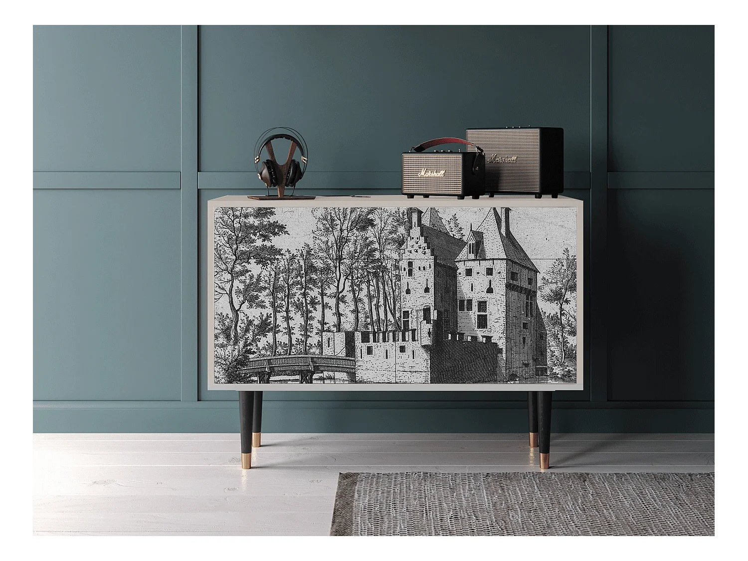 Buffet - 115x85x48 cm - BS4 - Castle with Bridge, Sable