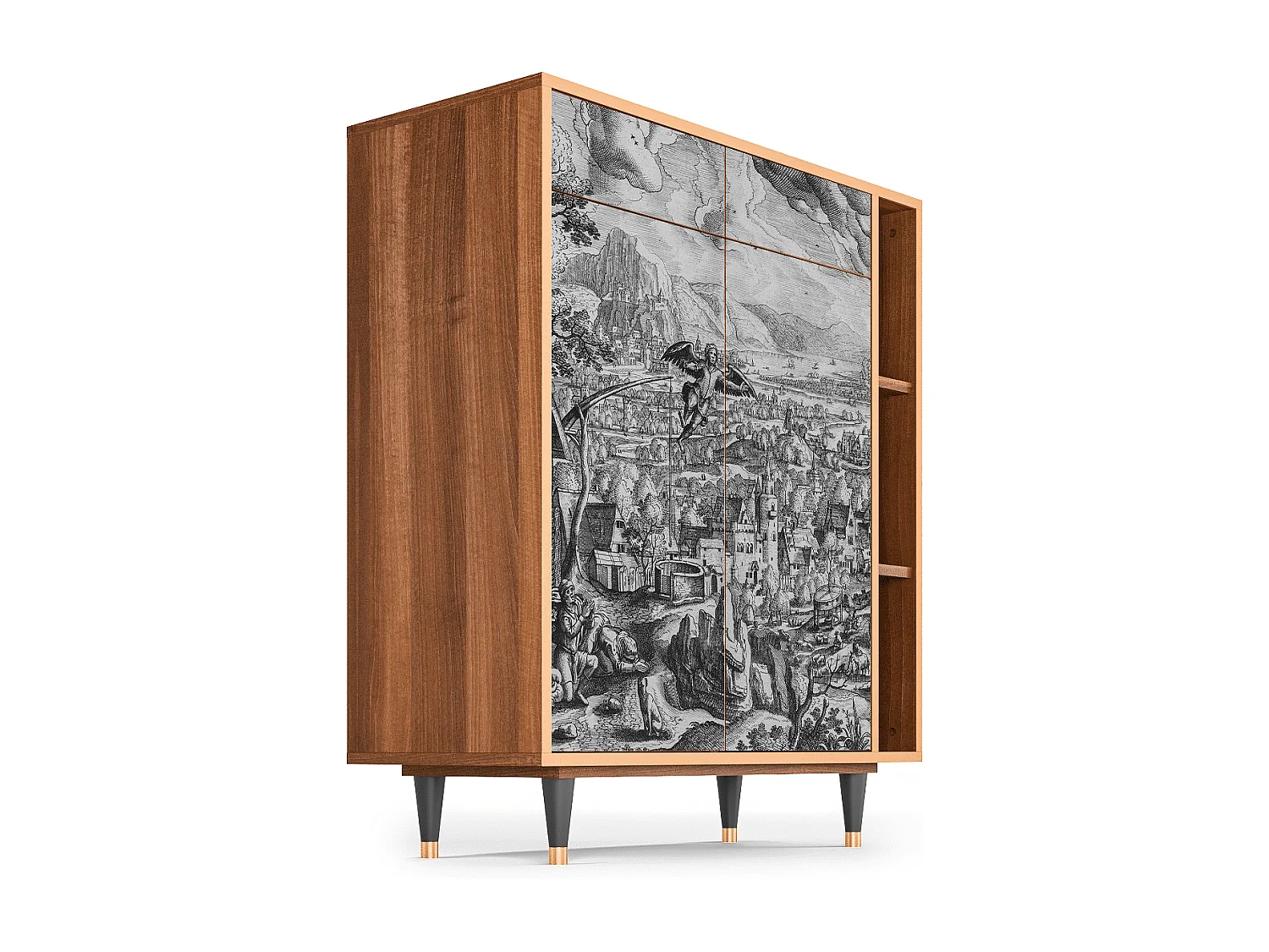 Kredens - 96х110х41 cm - BS6 - Departure, Orzech