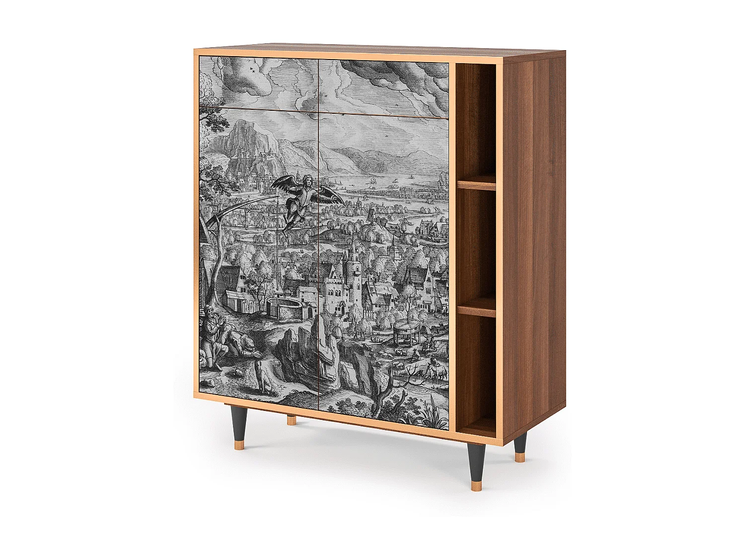 Kredens - 96х110х41 cm - BS6 - Departure, Orzech