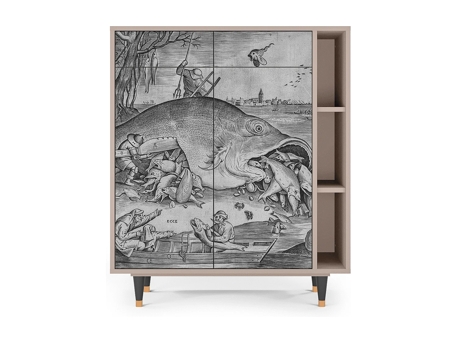 Kredens - 96х110х41 cm - BS6 - Big Fish Eat Little, Latte