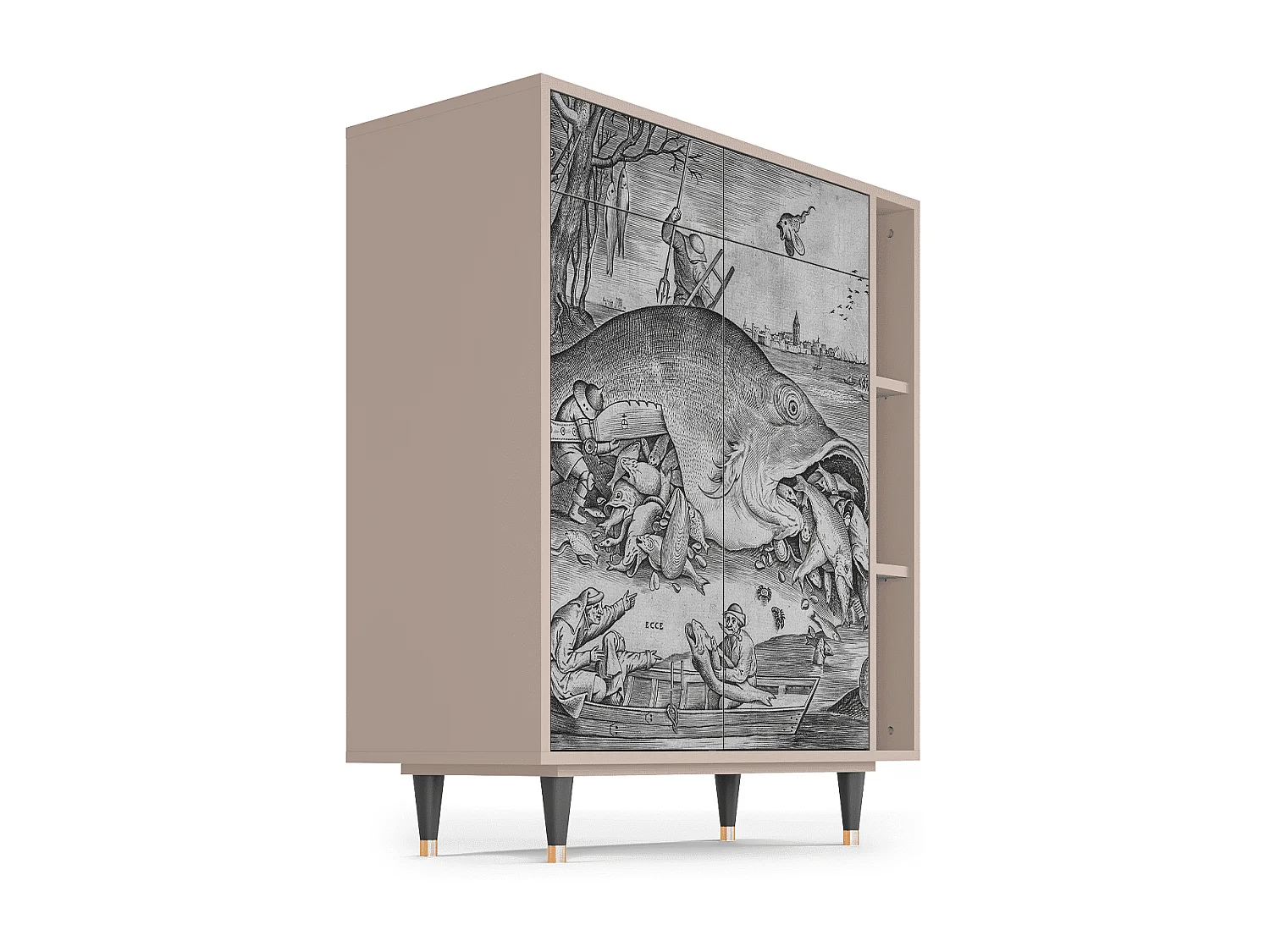 Kredens - 96х110х41 cm - BS6 - Big Fish Eat Little, Latte