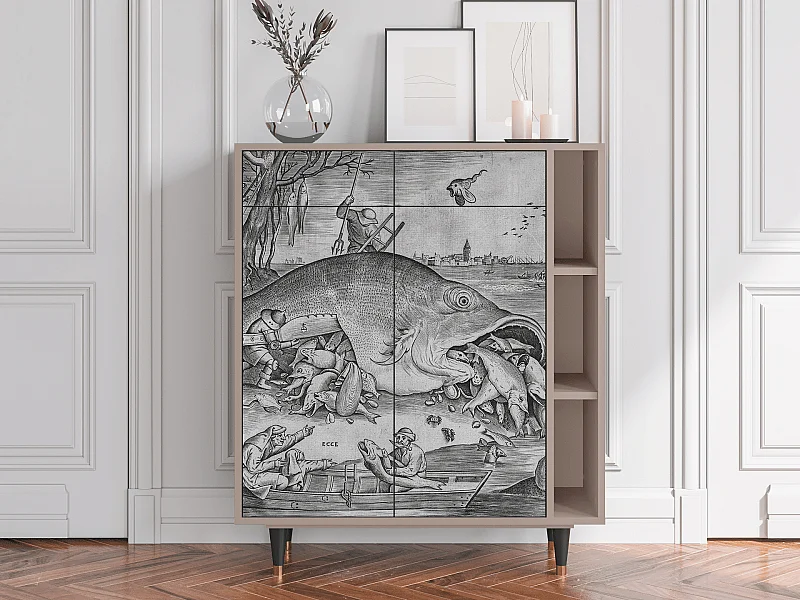 Kredens - 96х110х41 cm - BS6 - Big Fish Eat Little, Latte