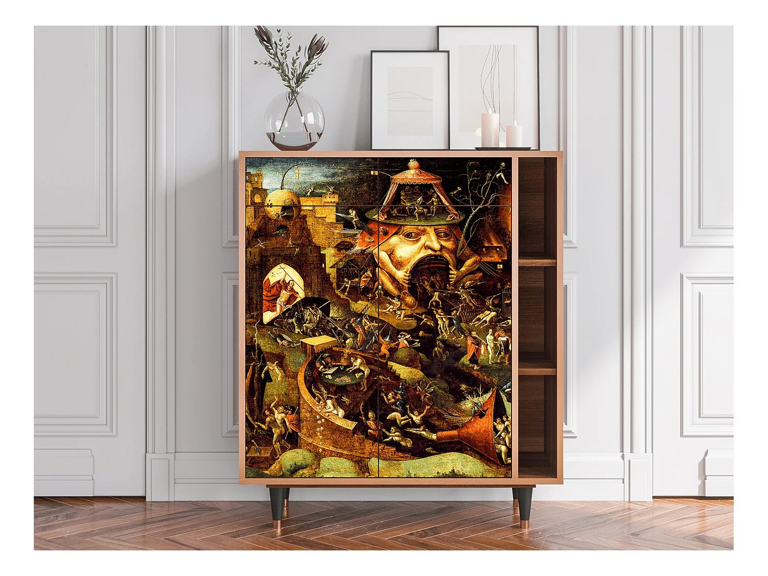 Kredens - 96х110х41 cm - BS6 - Christ in Limbo, Orzech