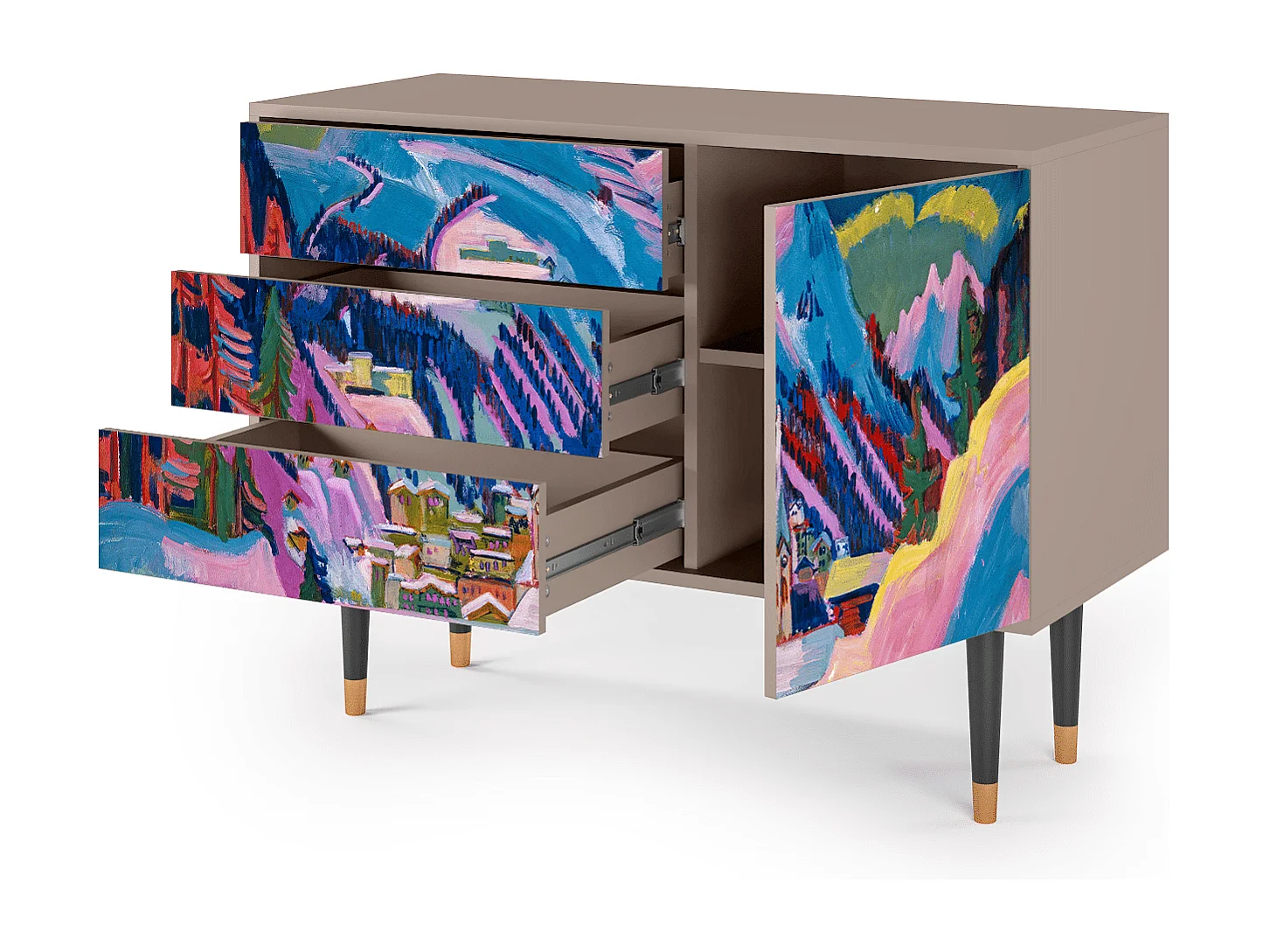 Credenza - 115х84х41 cm - S3 - Davos Winter, Latte