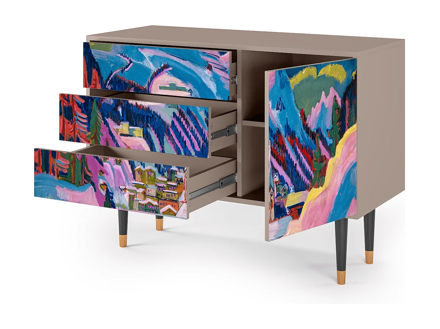 Credenza - 115х84х41 cm - S3 - Davos Winter, Latte