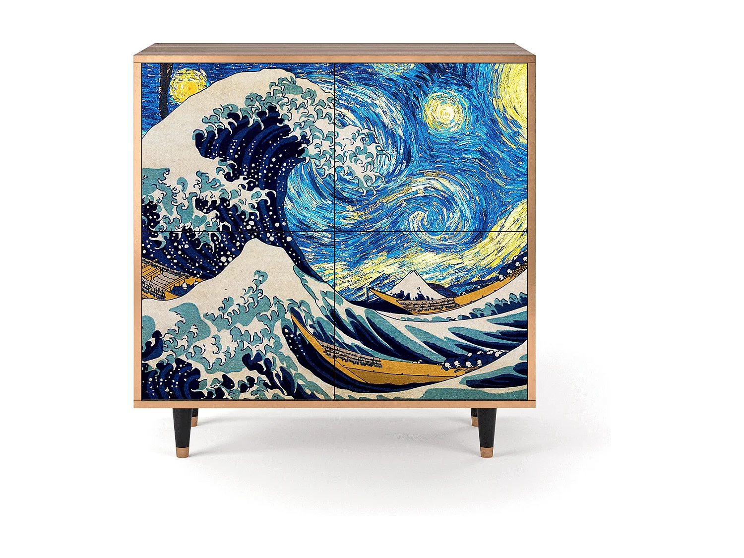 Buffet - 94x96x48 cm - BS3 - Great Wave, Noyer