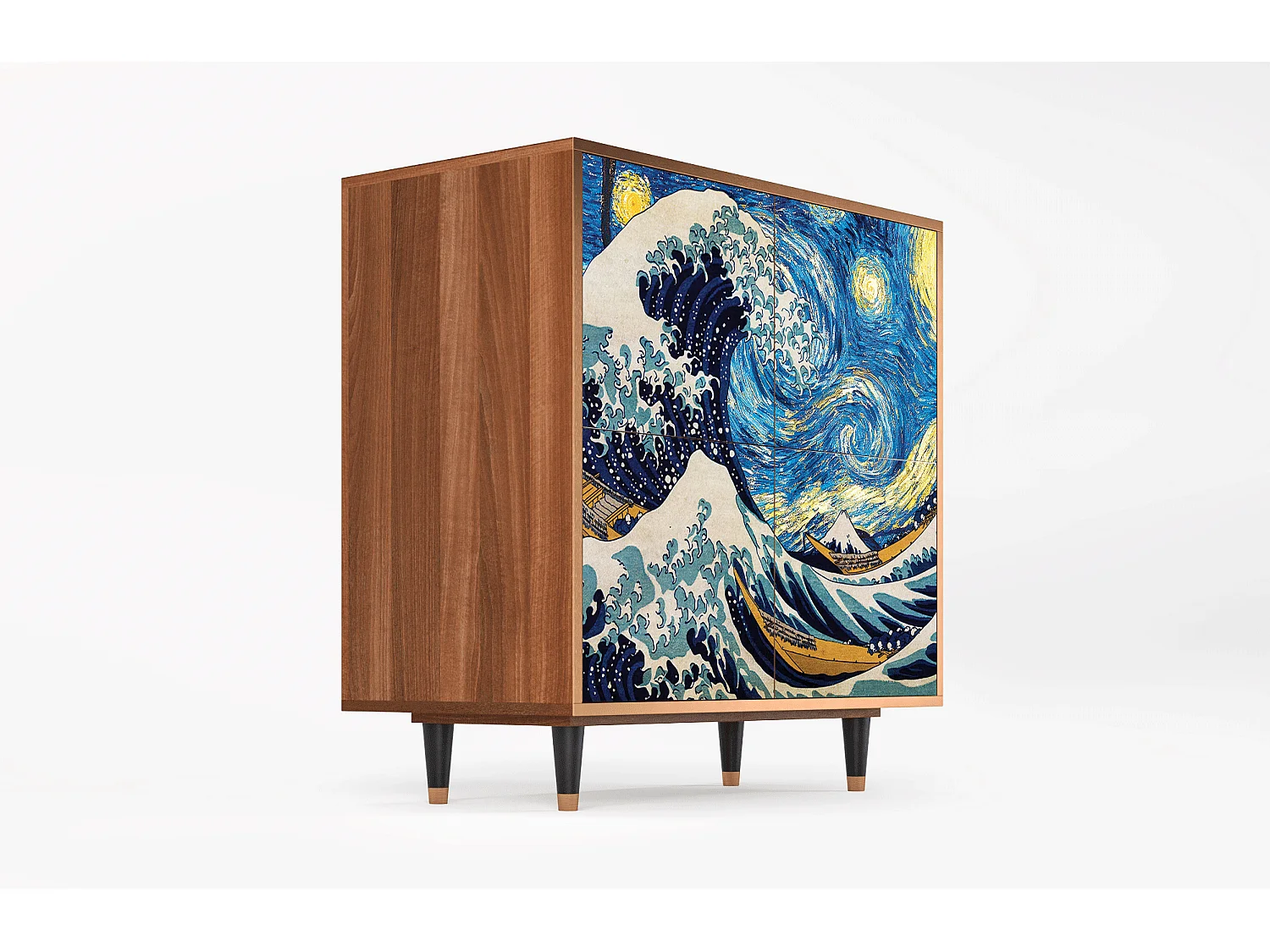 Buffet - 94x96x48 cm - BS3 - Great Wave, Noyer