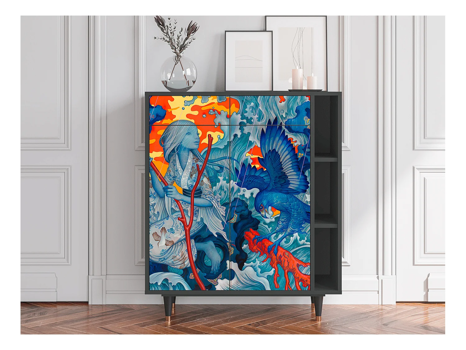 Buffet - 96х110х41 cm - BS6 - The Girl - James Jean, Anthracite
