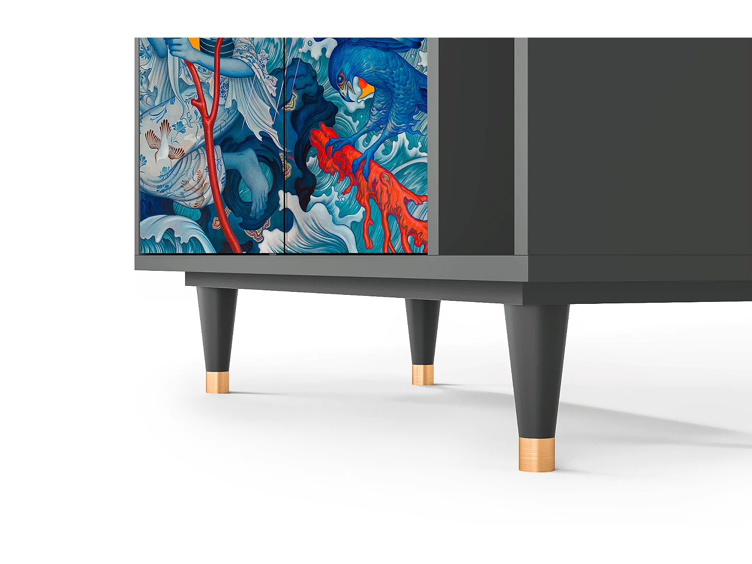 Kredens - 96х110х41 cm - BS6 - The Girl - James Jean, Antracyt