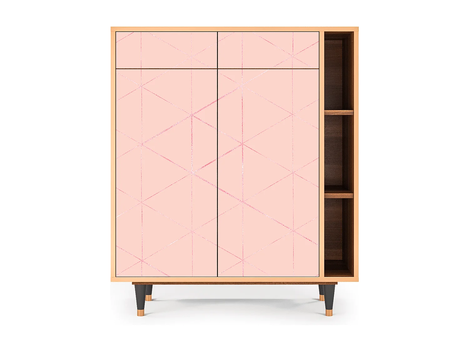 Sideboard - 96х110х41 cm - BS6 - Rose Quartz, Walnuss