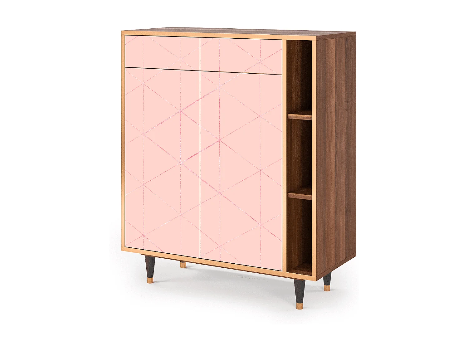 Sideboard - 96х110х41 cm - BS6 - Rose Quartz, Walnuss
