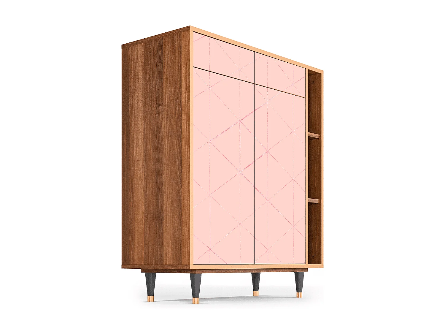 Sideboard - 96х110х41 cm - BS6 - Rose Quartz, Walnuss