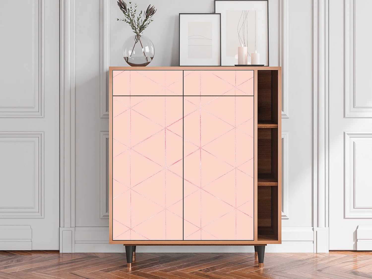 Credenza - 96х110х41 cm - BS6 - Rose Quartz, Noce