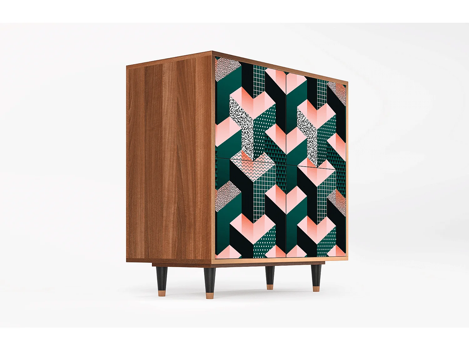 Aparador - 94x96x48 cm - BS3 - Geometric Madness, Nogueira