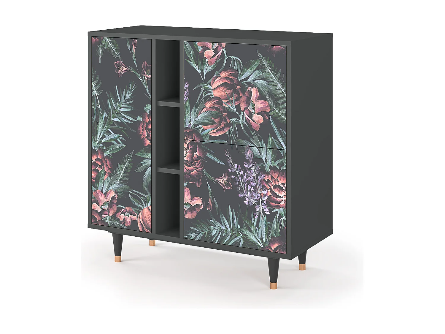 Credenza - 94х96х41 cm - BS5 - Dark Peonies, Antracite