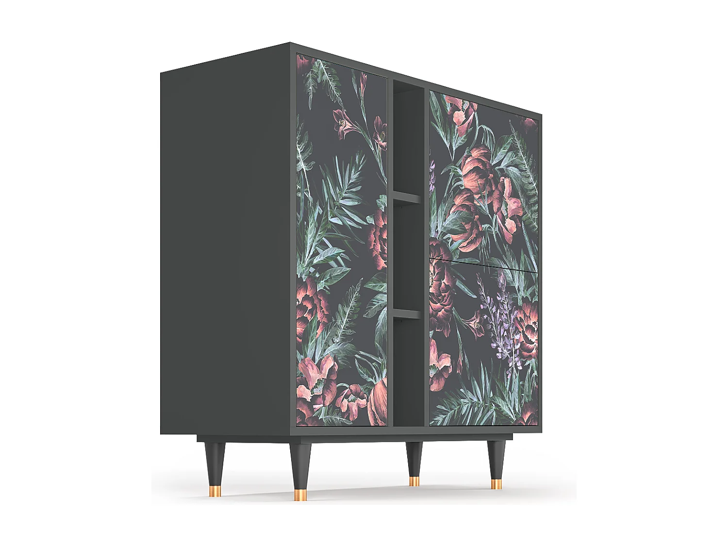 Buffet - 94х96х41 cm - BS5 - Dark Peonies, Anthracite