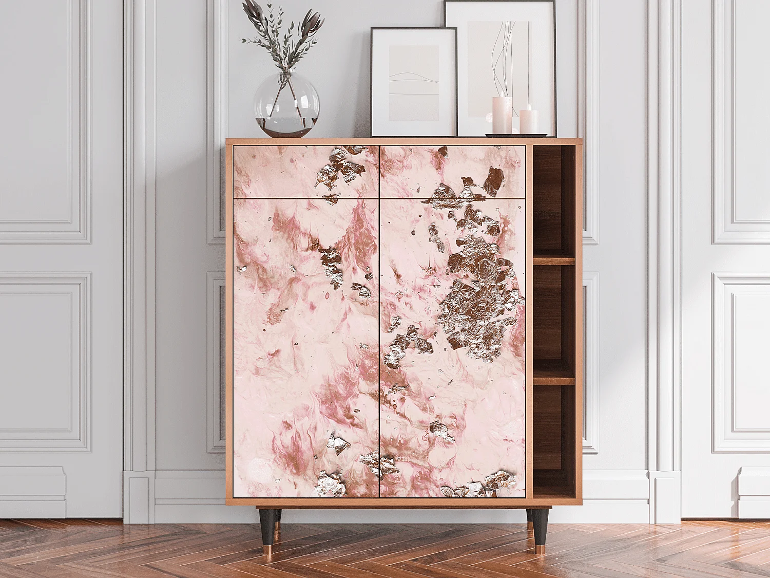 Credenza - 96х110х41 cm - BS6 - Cotton Candy, Noce
