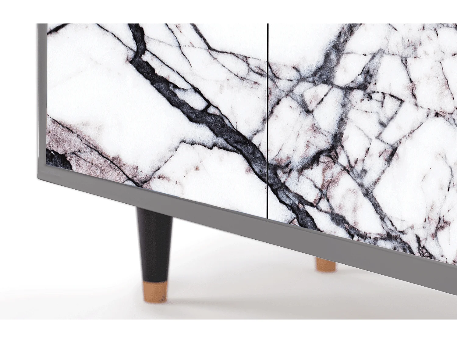 Kredens - 94x96x48 cm - BS3 - Raven Marble, Szary