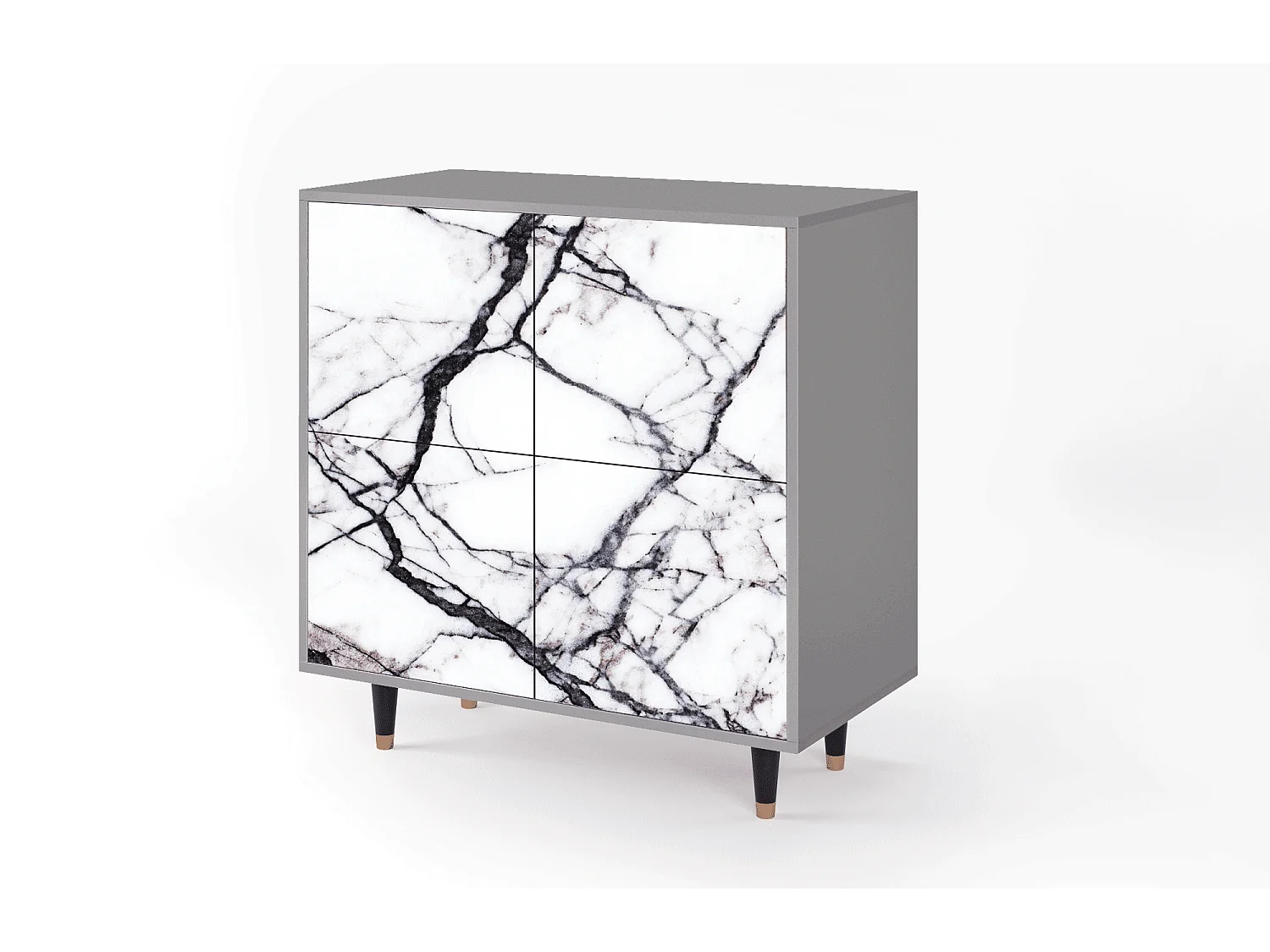 Dressoir - 94x96x48 cm - BS3 - Raven Marble, Grijs