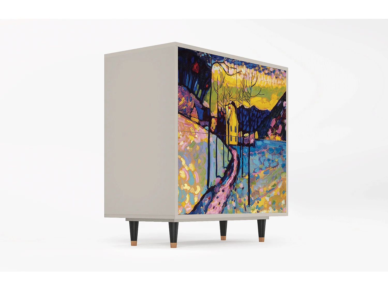 Kredens - 94x96x48 cm - BS3 - Winter Landscape, Piaskowy