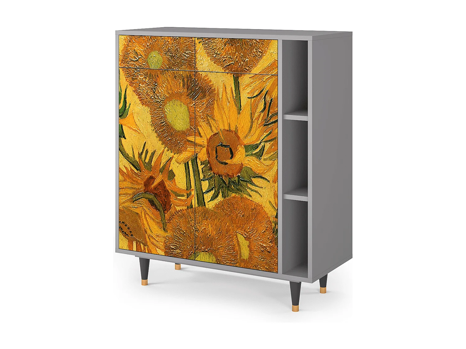 Credenza - 96х110х41 cm - BS6 - Sunflowers, Grigio