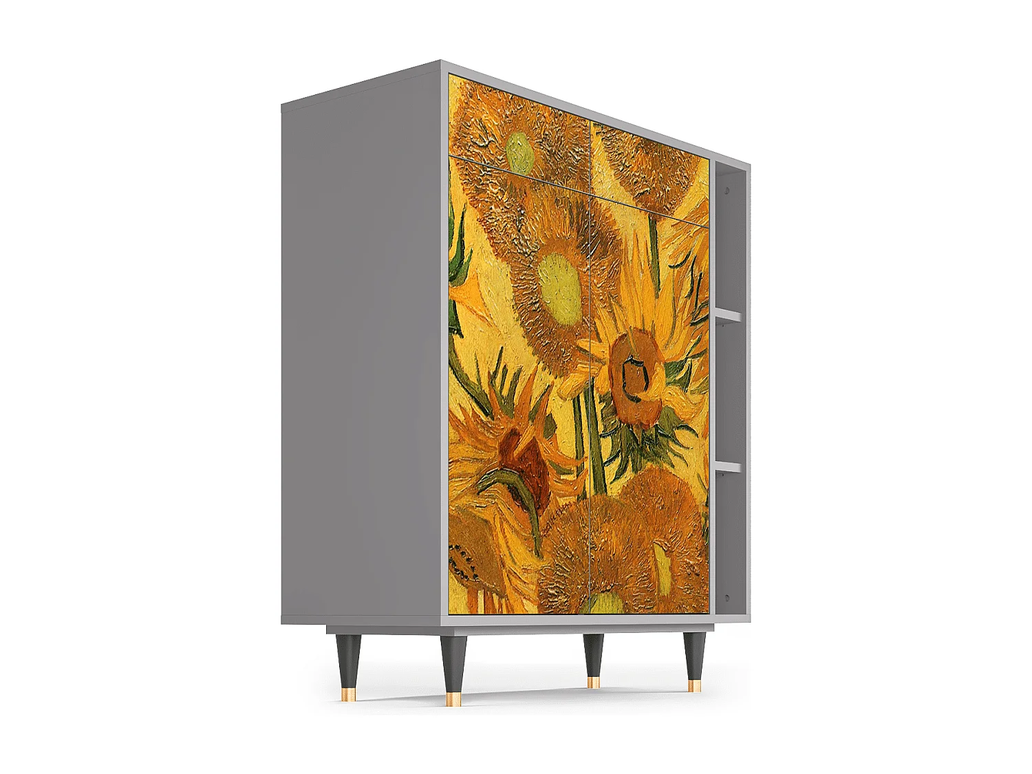 Credenza - 96х110х41 cm - BS6 - Sunflowers, Grigio