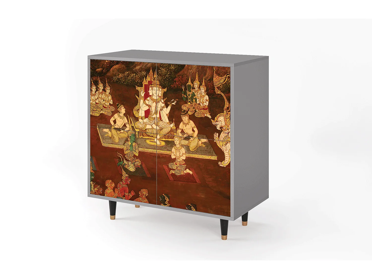 Aparador - 94x96x48 cm - BS3 - Malyavan, Cinza