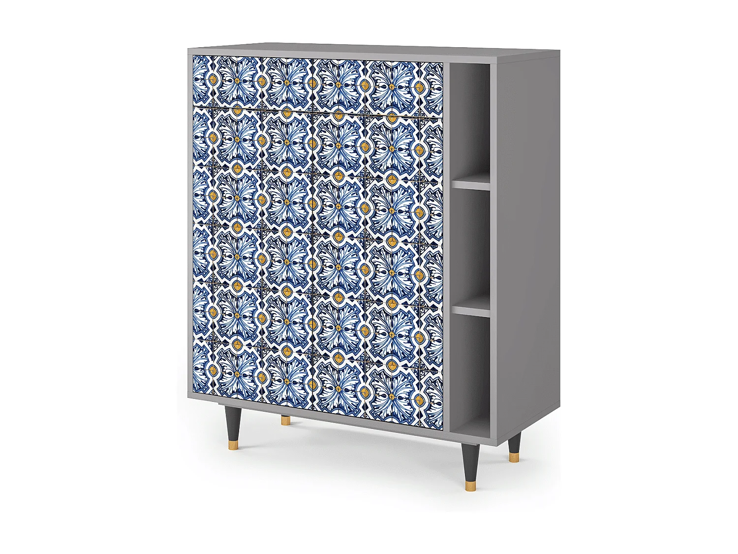 Credenza - 96х110х41 cm - BS6 - Lovely Cornflowers, Grigio