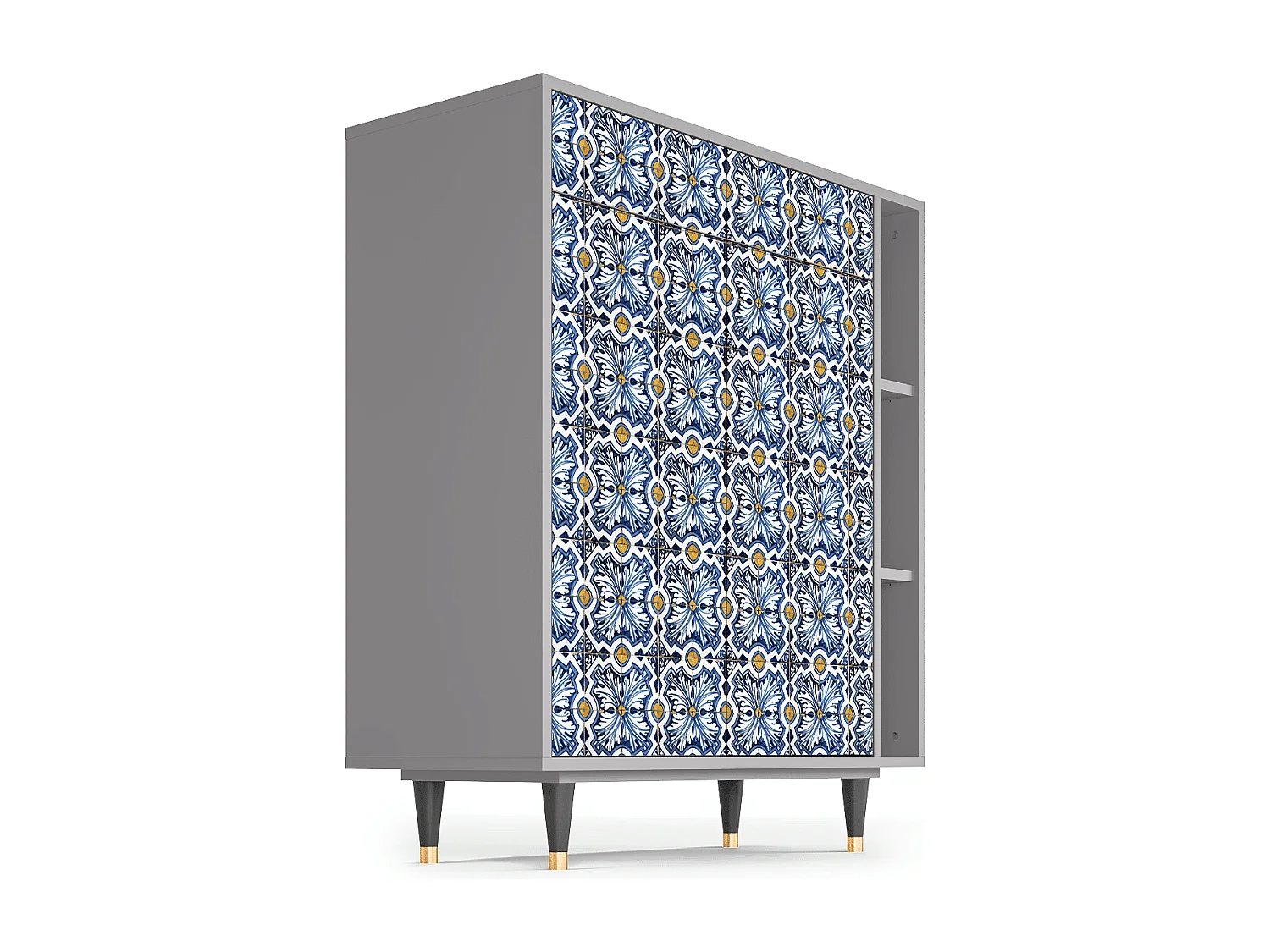 Credenza - 96х110х41 cm - BS6 - Lovely Cornflowers, Grigio