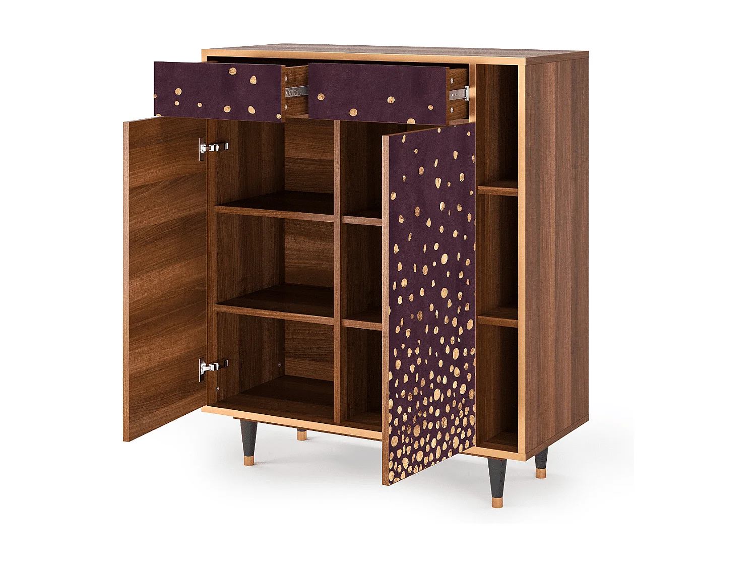 Dressoir - 96х110х41 cm - BS6 - Glowworms, Walnoot