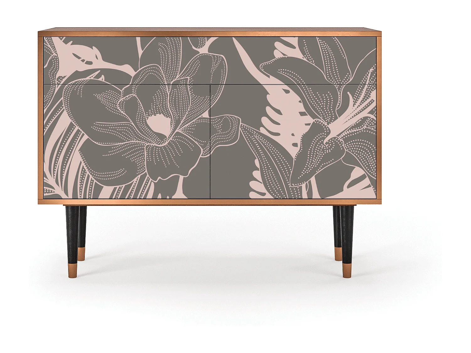 Kredens - 115x85x48 cm - BS4 - Issabelline Flower, Orzech