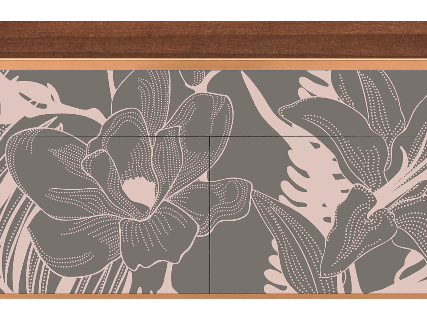 Kredens - 115x85x48 cm - BS4 - Issabelline Flower, Orzech