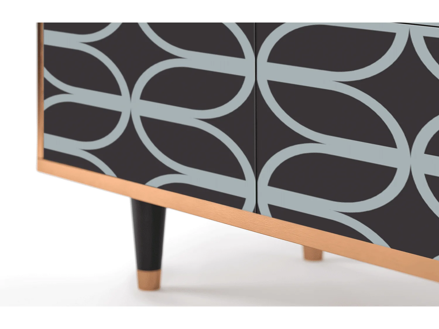 Credenza - 94x96x48 cm - BS3 - Braided Blue, Noce