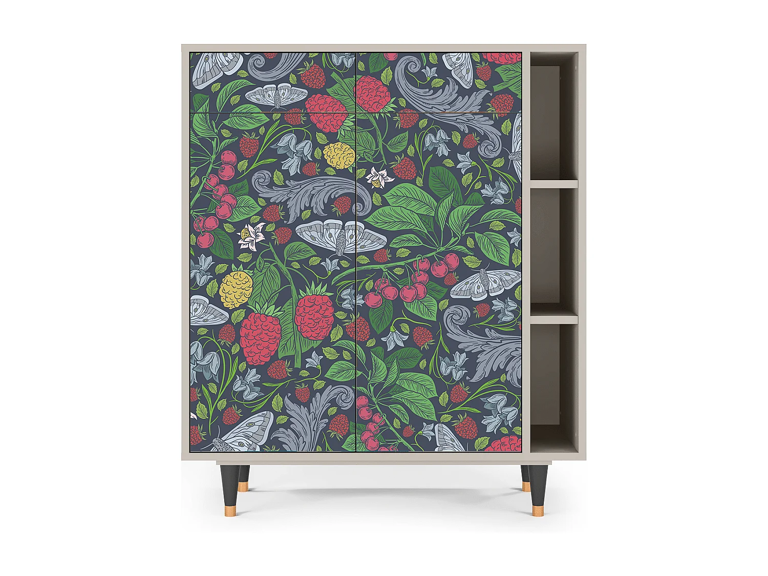 Kredens - 96х110х41 cm - BS6 - Summer Berries, Piaskowy