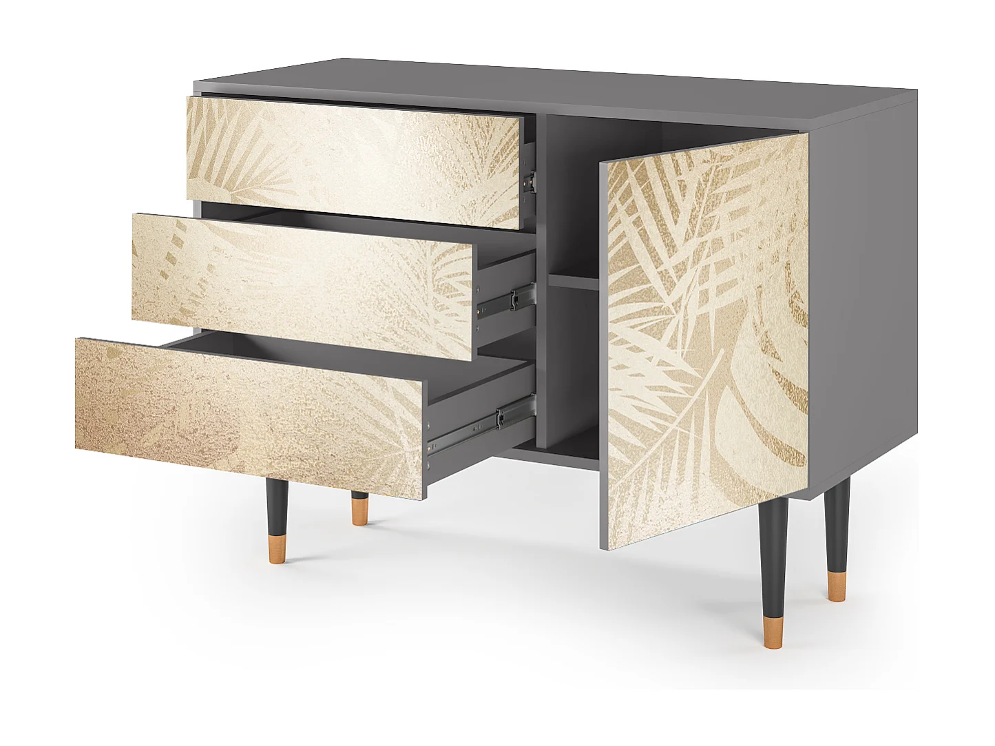 Kredens - 115х84х41 cm - S3 - Plant of the Dessert, Szary