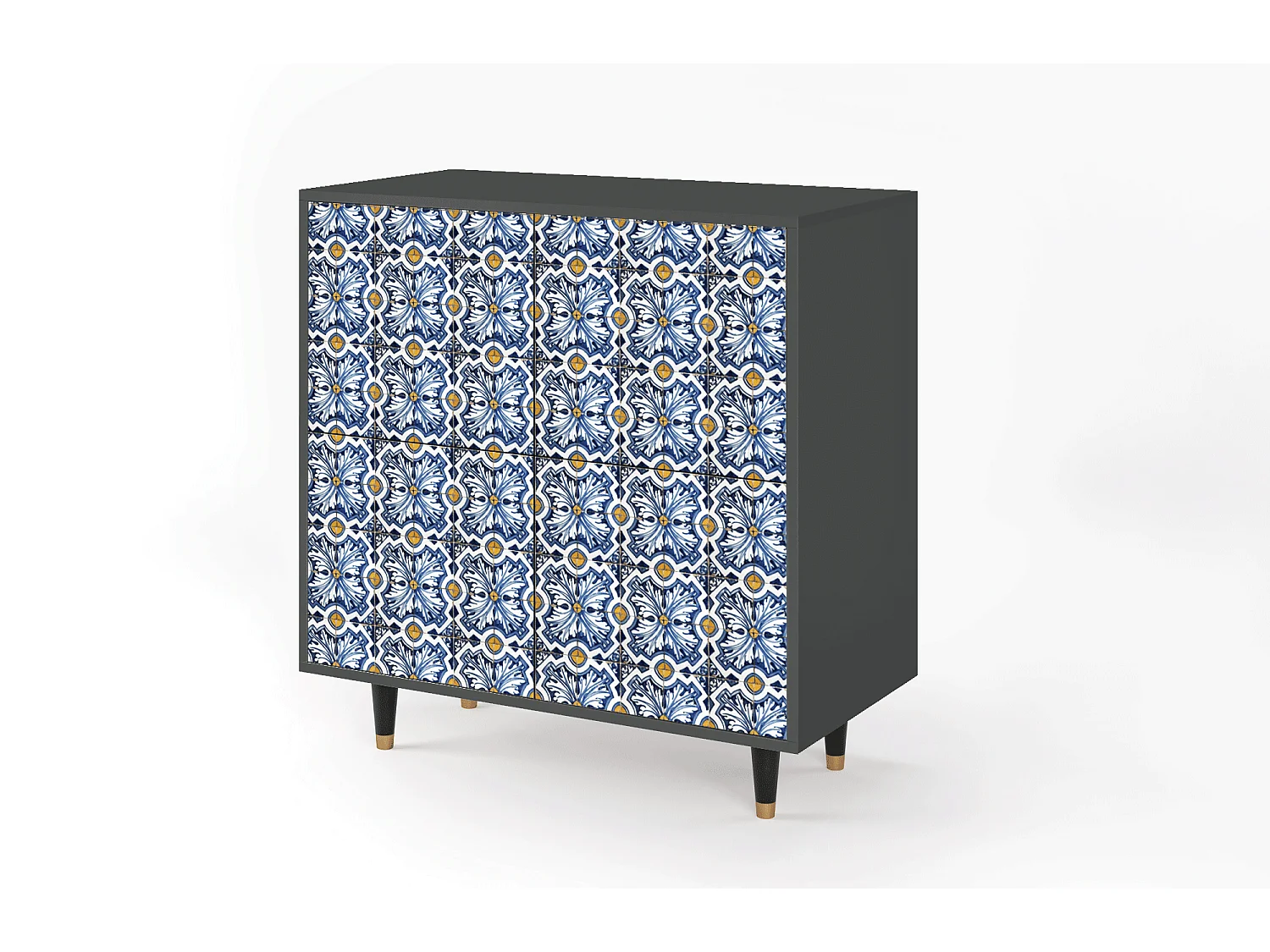 Kredens - 94x96x48 cm - BS3 - Lovely Cornflowers, Antracyt