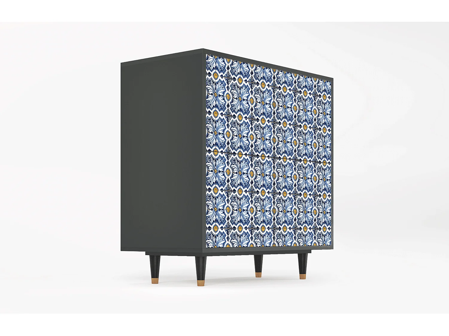 Kredens - 94x96x48 cm - BS3 - Lovely Cornflowers, Antracyt