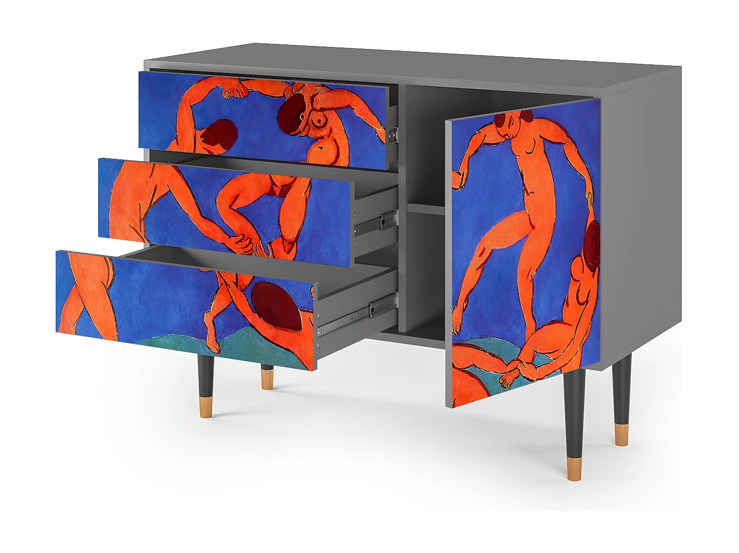 Kredens - 115х84х41 cm - S3 - Jungles in Paris, Szary