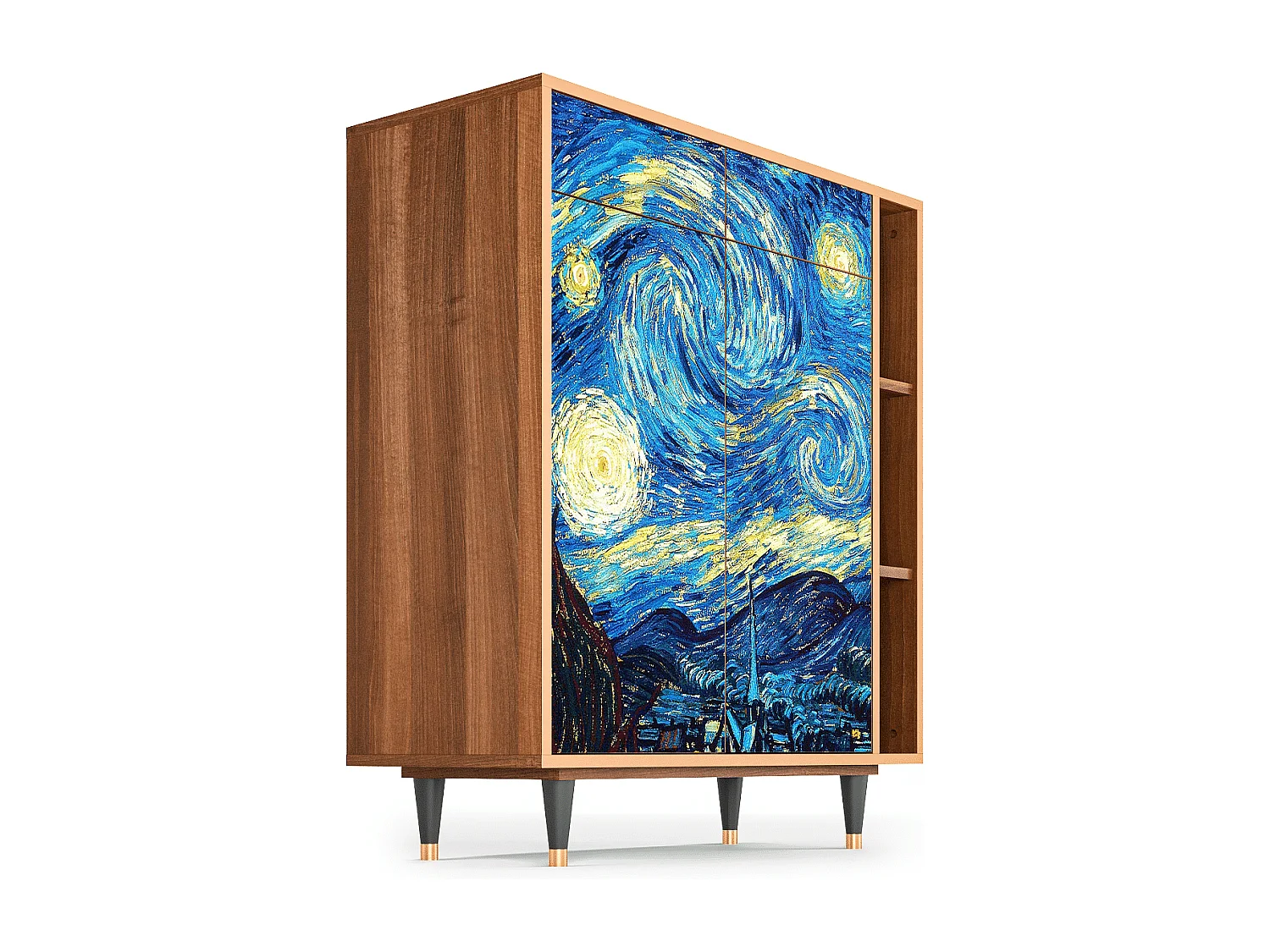 Kredens - 96х110х41 cm - BS6 - The Starry Night  , Orzech