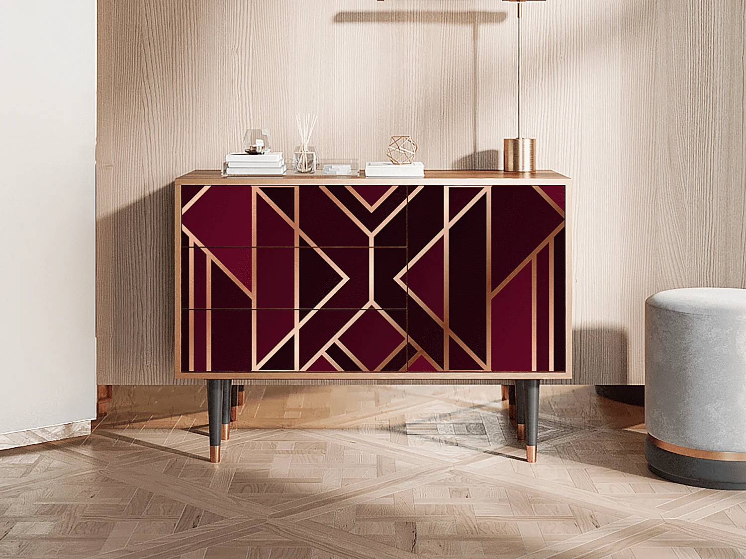 Credenza - 115х84х41 cm - S3 - Burgundy Jewelery, Noce