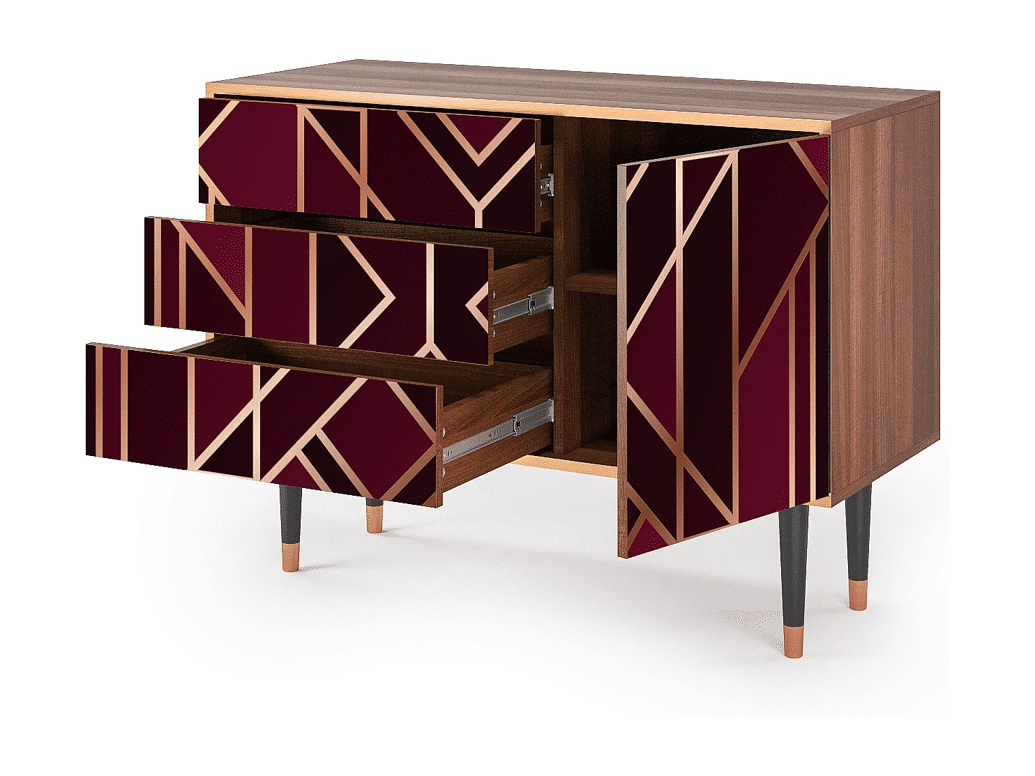 Credenza - 115х84х41 cm - S3 - Burgundy Jewelery, Noce