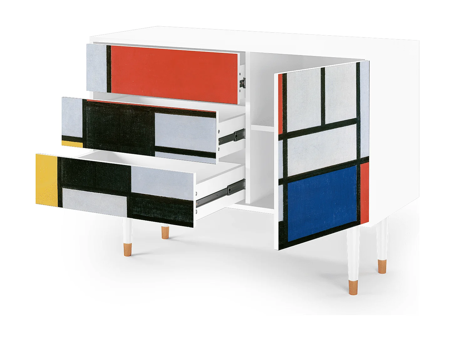 Buffet - 115х84х41 cm - S3 - Composition, Blanc