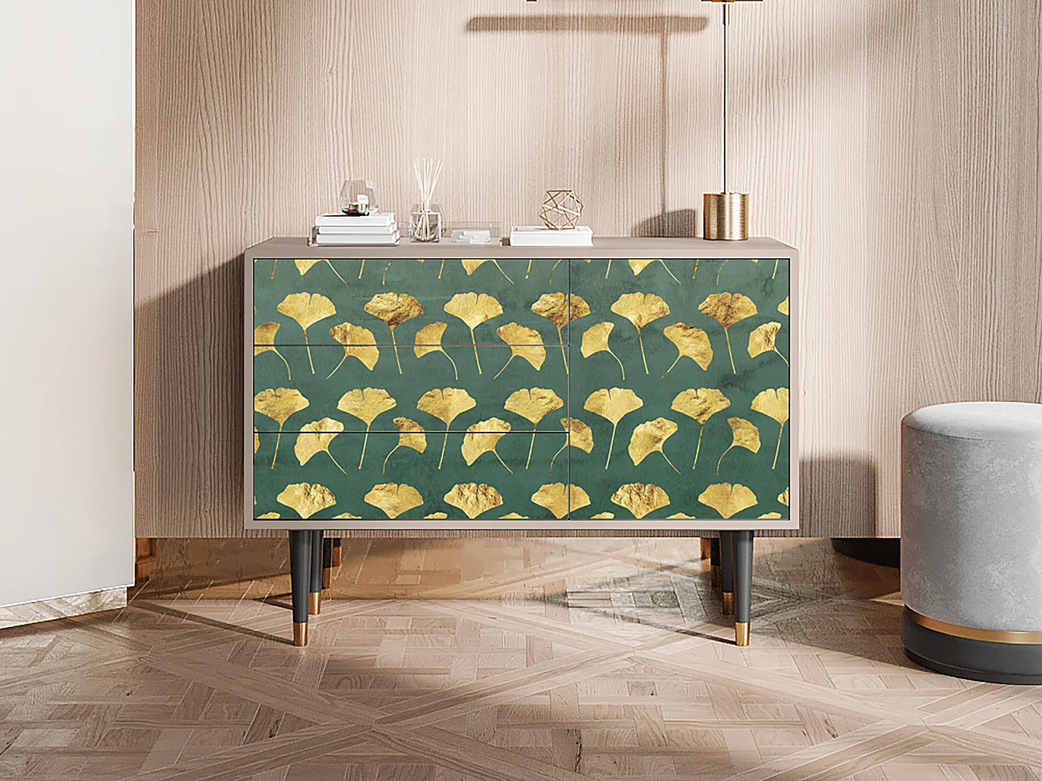 Sideboard - 115х84х41 cm - S3 - Gingko leaves, Latte