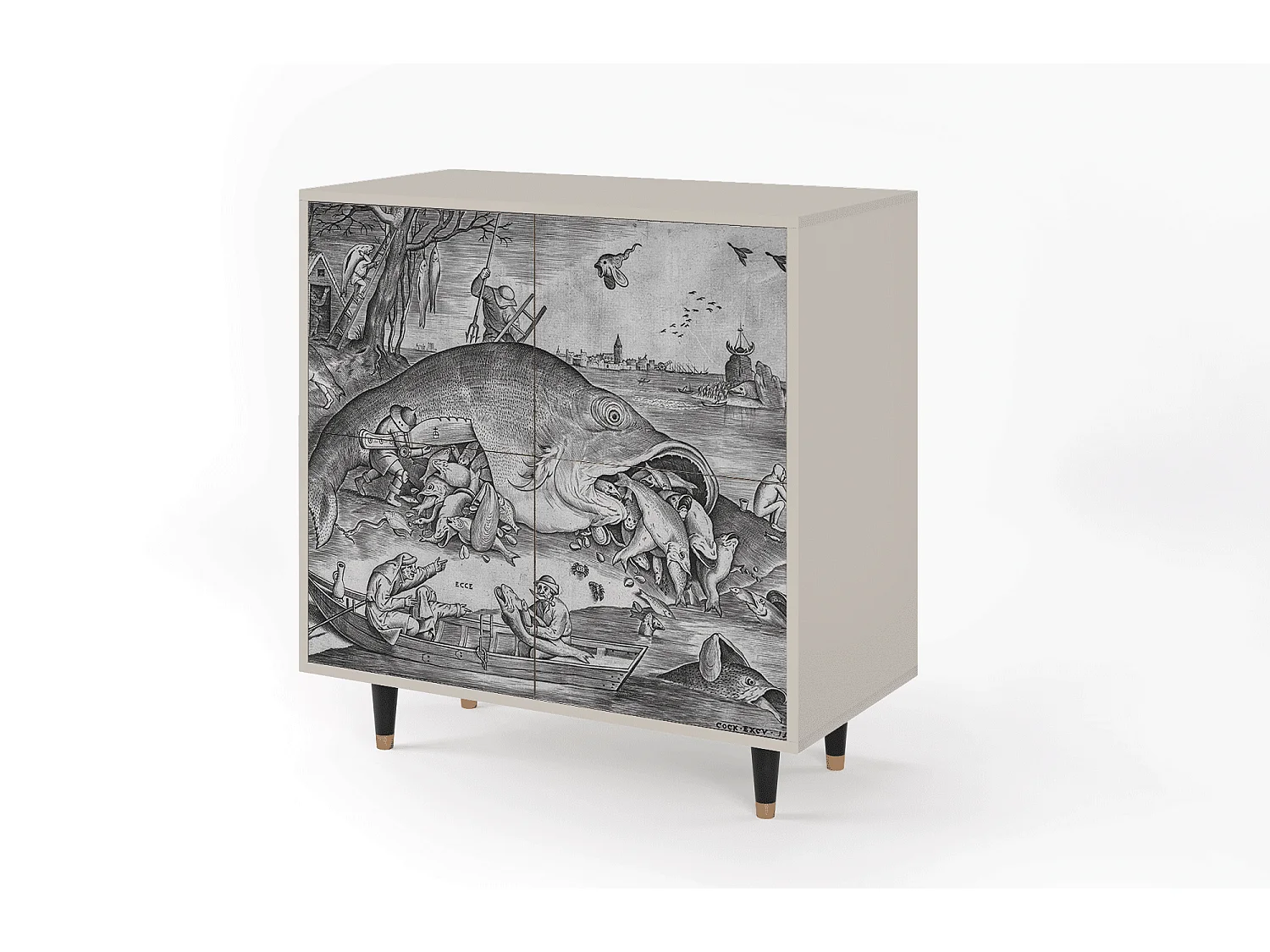 Dressoir - 94x96x48 cm - BS3 - Big Fish Eat Little, Zand