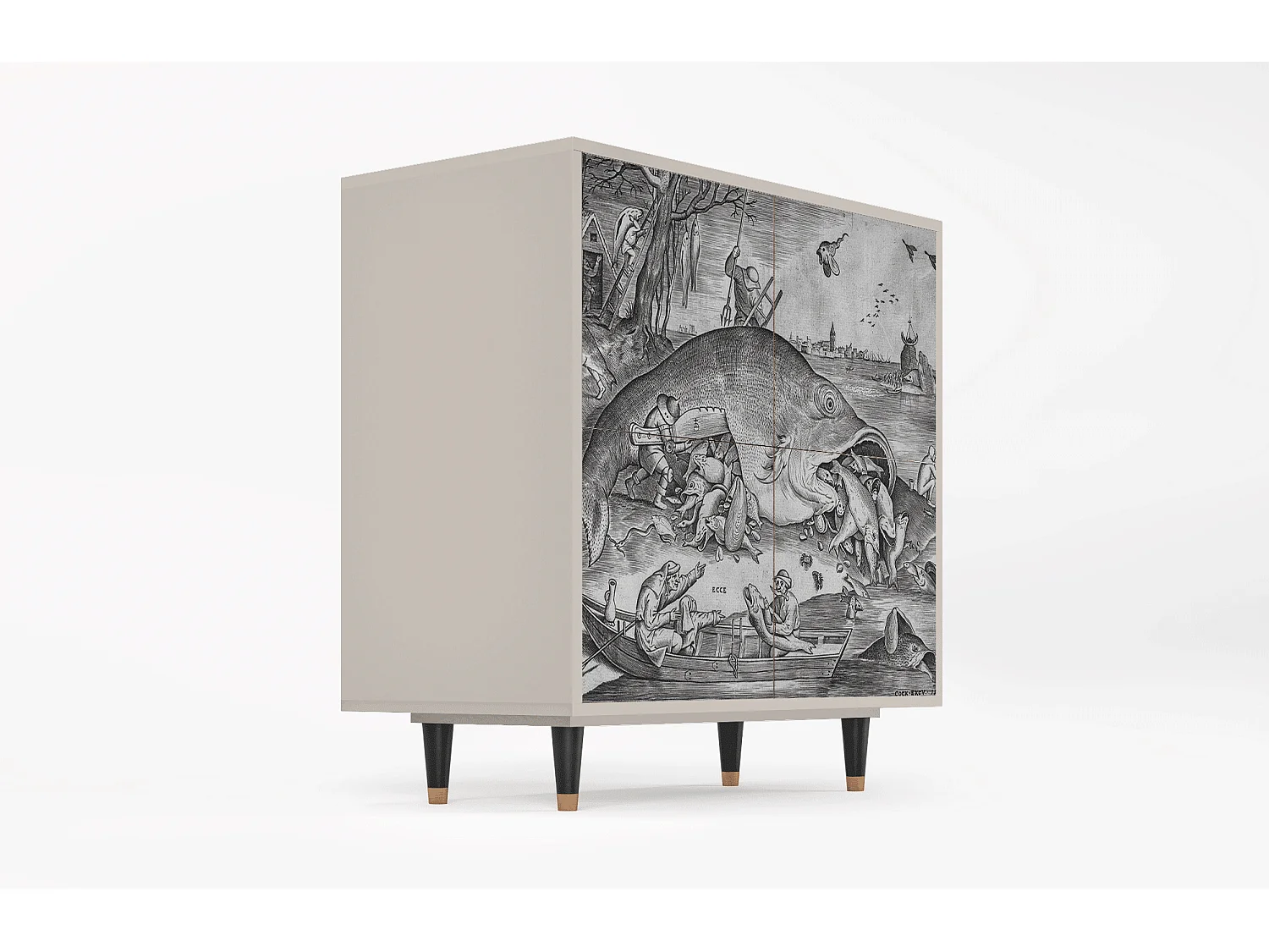 Dressoir - 94x96x48 cm - BS3 - Big Fish Eat Little, Zand